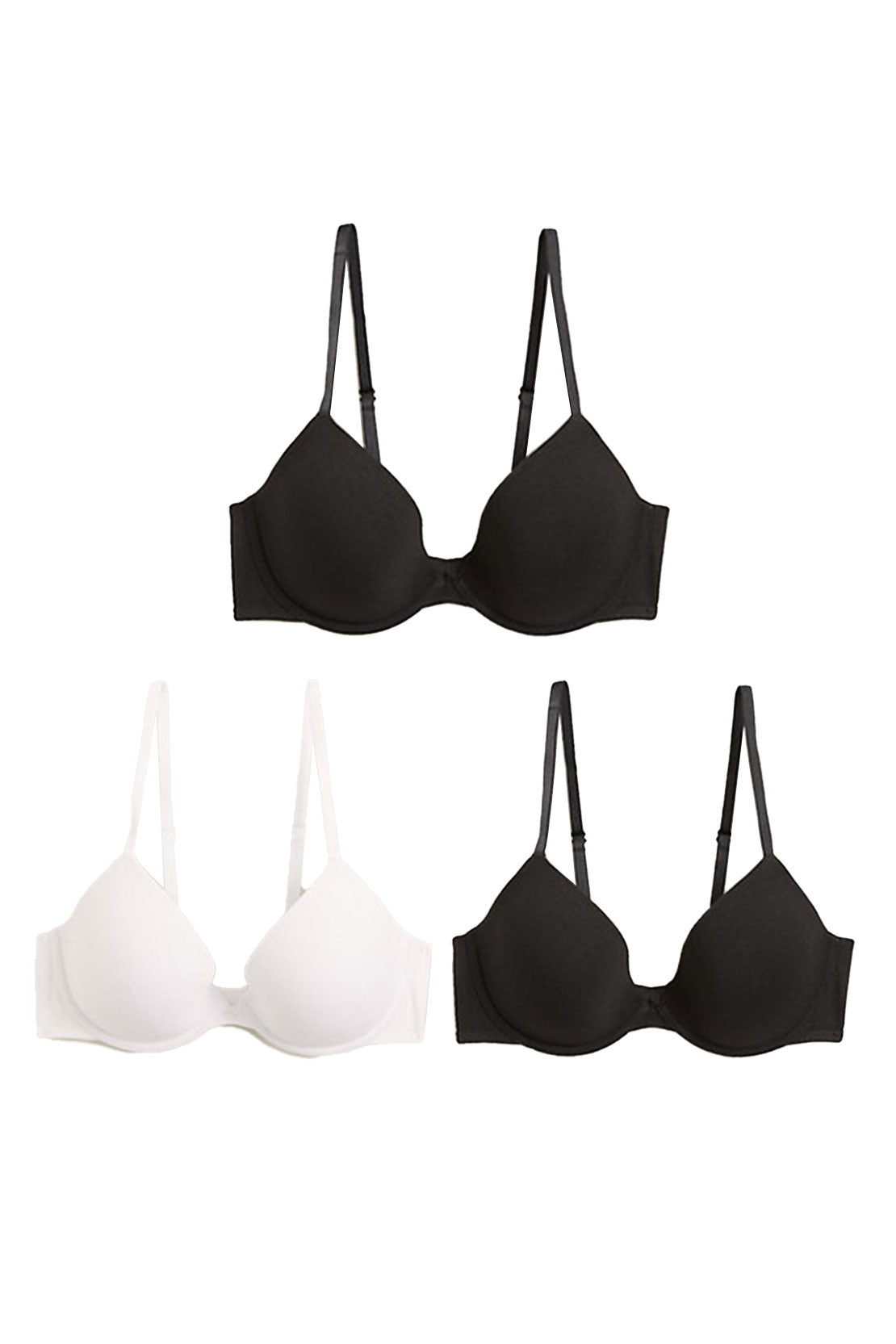 Buy Marks & Spencer Lightly Padded With Wired Bra White (Pack of 3)