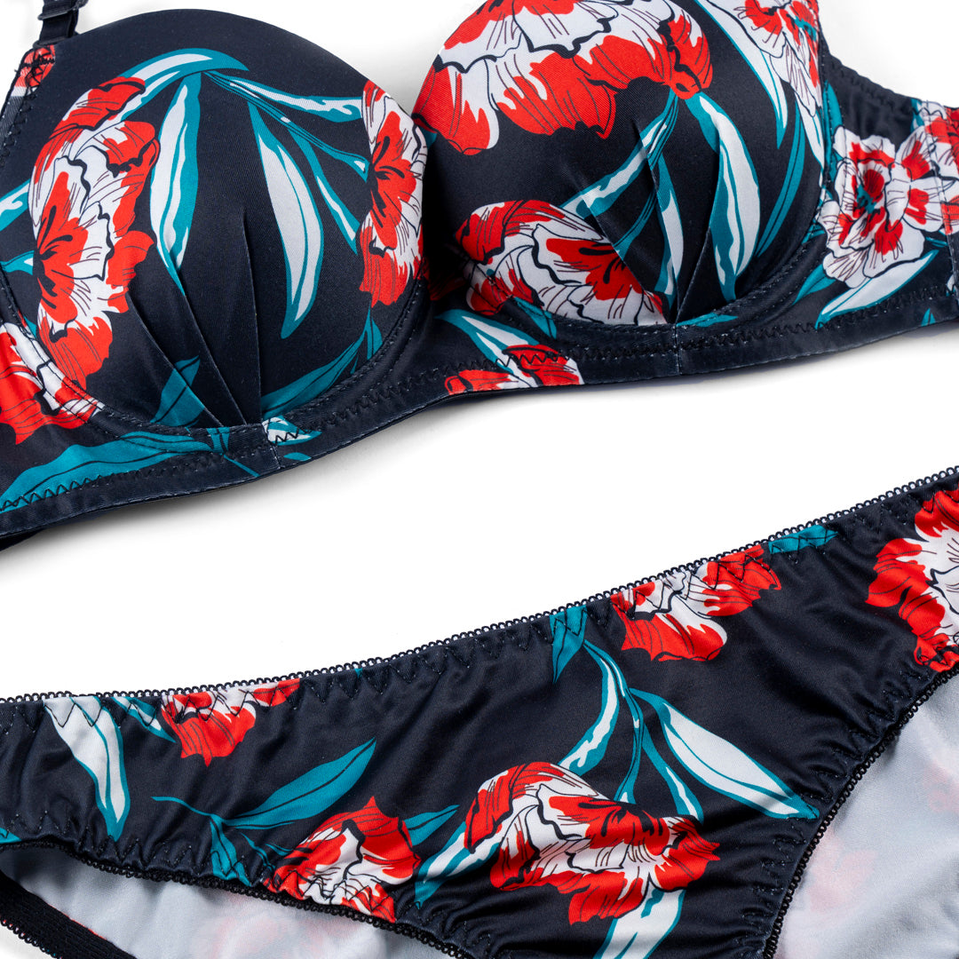 Belleza Lingerie Printed Padded Bra Set - A2138