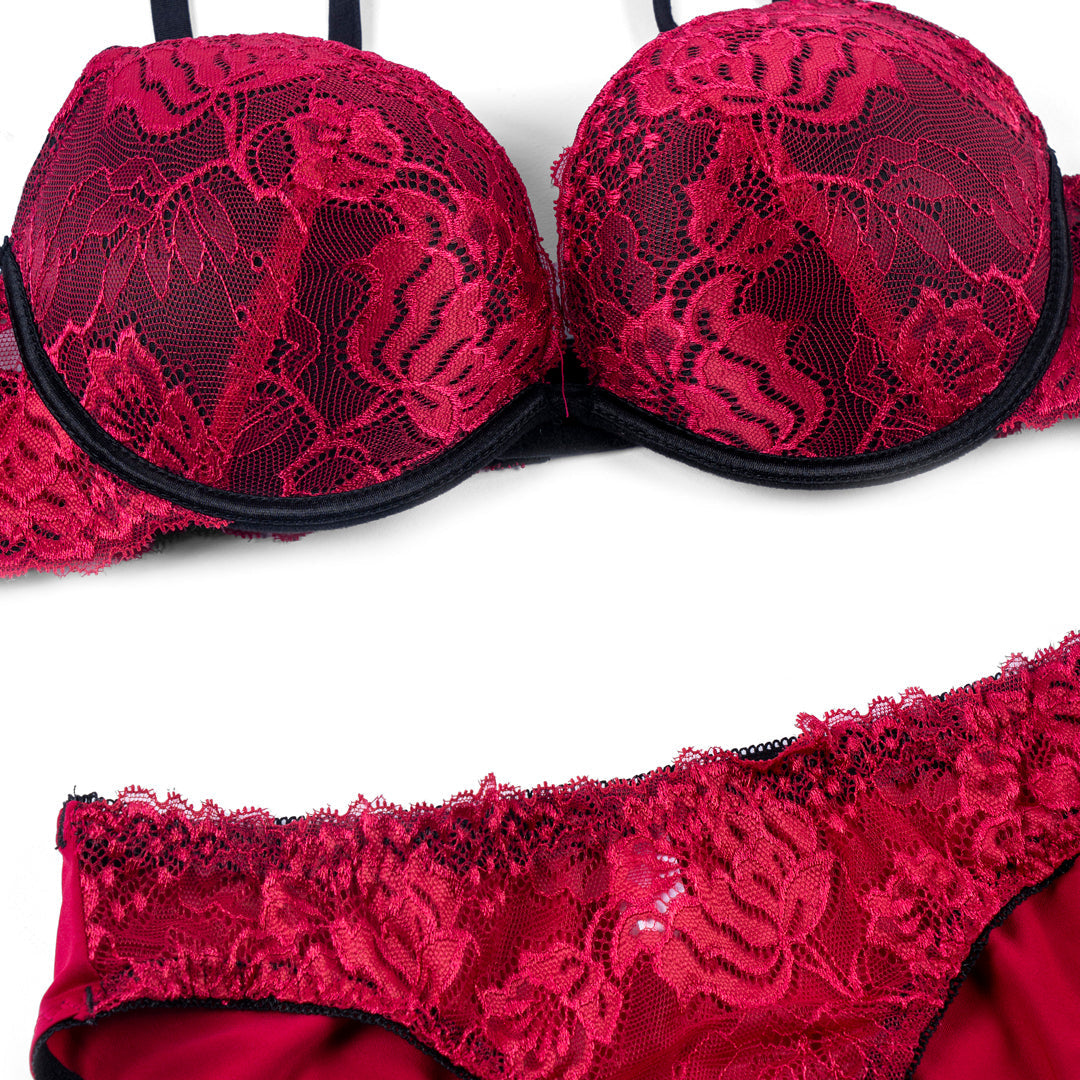 Padded Bra Set Wine - A3172