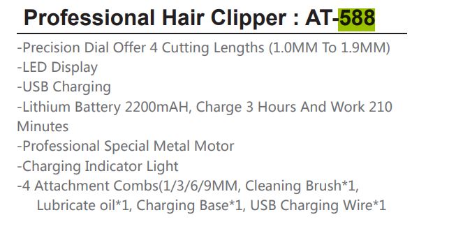 HTC AT-588 Hair Trimmer