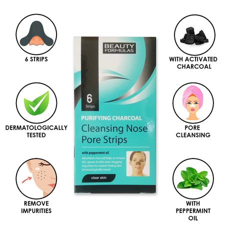 Beauty Formula Purifying Charcol Nose Strips 6S