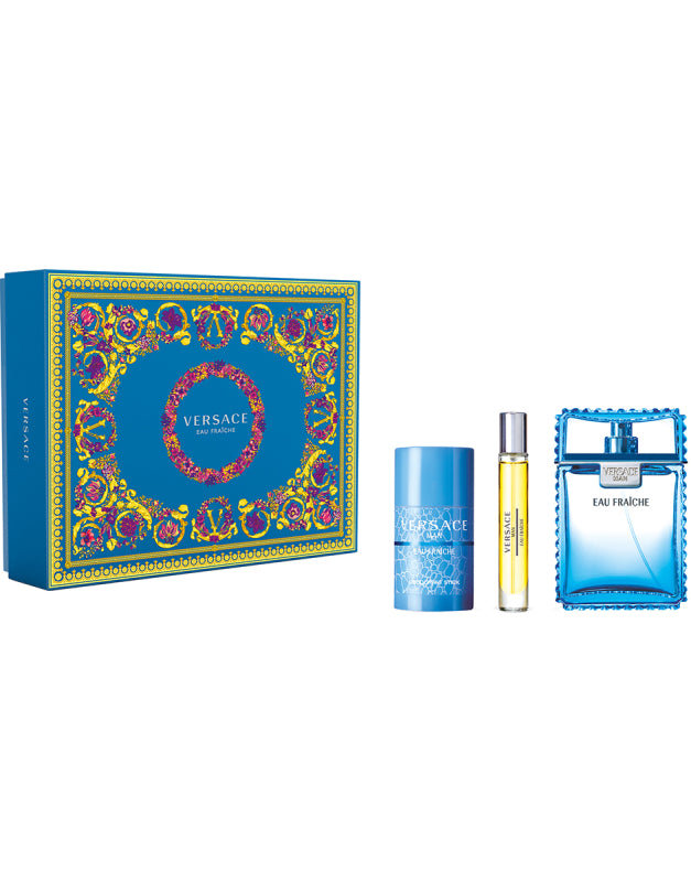 Versace Man Eau Fraiche Set (EDT 100ml + EDT 10ml + Deodorant Stick 75ml)