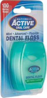 Beauty Formulas Active Mint Advanced Fluoride Waxed Dental Floss 100mtr