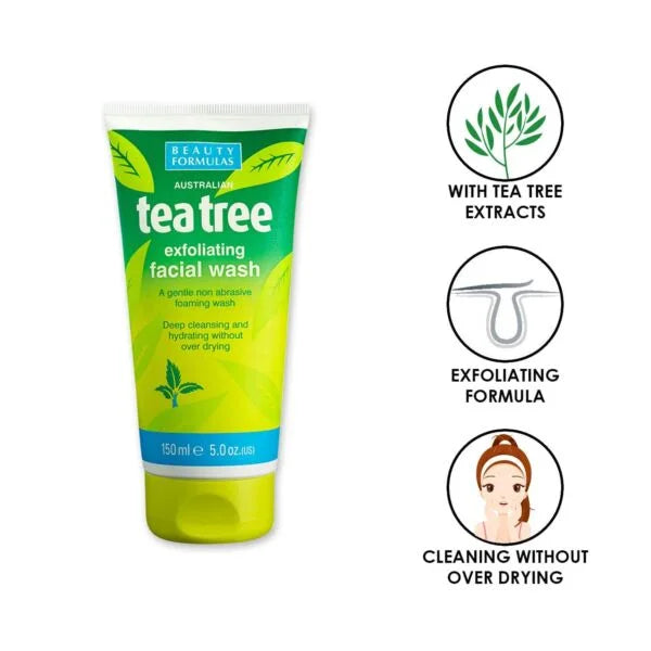 Beauty Formulas Tea Tree Exfoliating Facial Wash 150ml