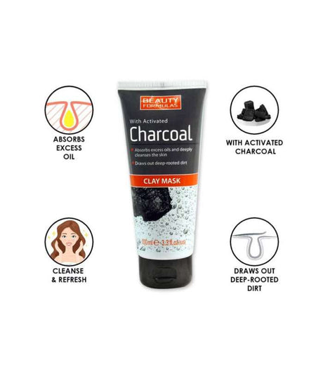 Beauty Formulas Charcoal Clay Mask 100ml