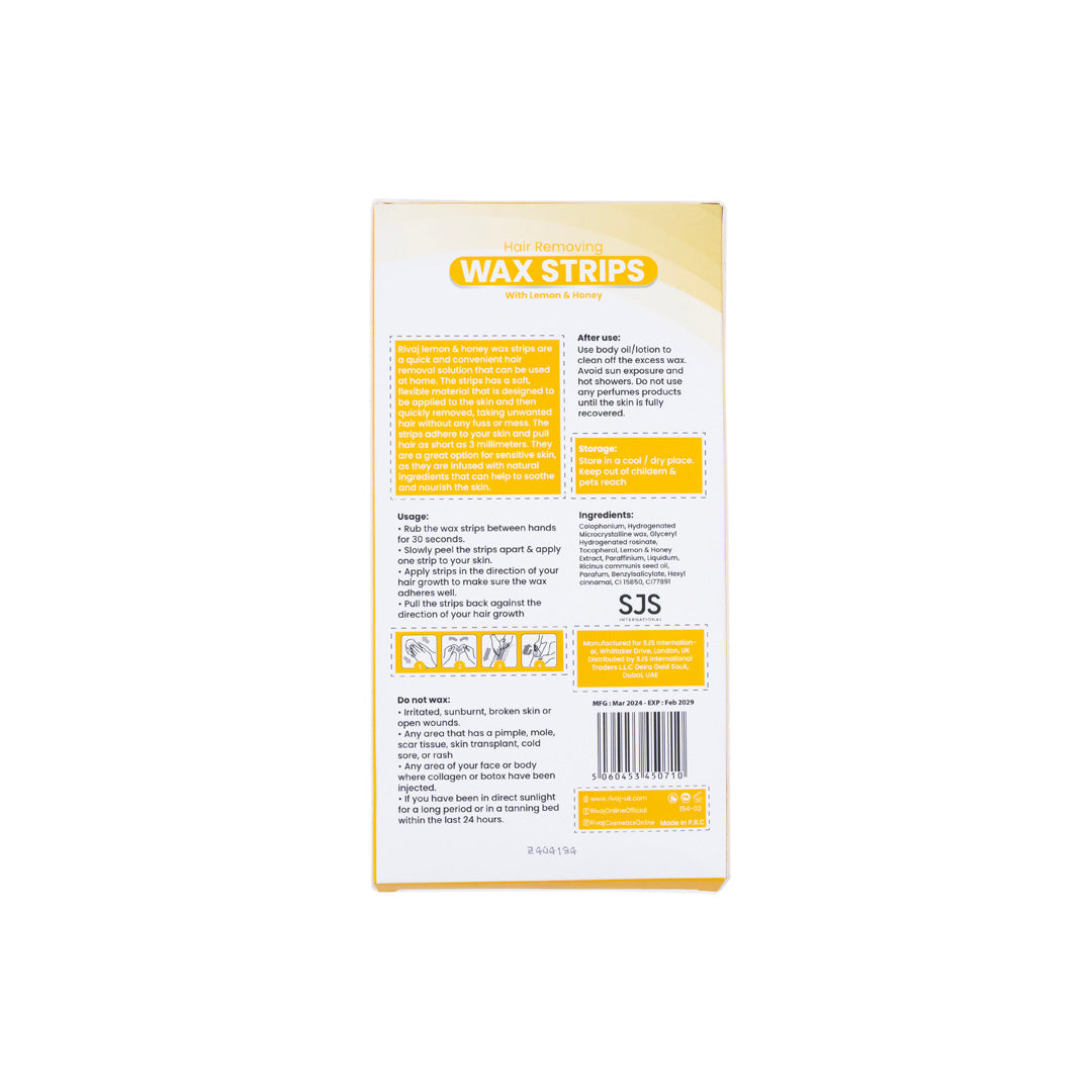 Rivaj Hair Removing Body Wax Strips (Lemon & Honey)