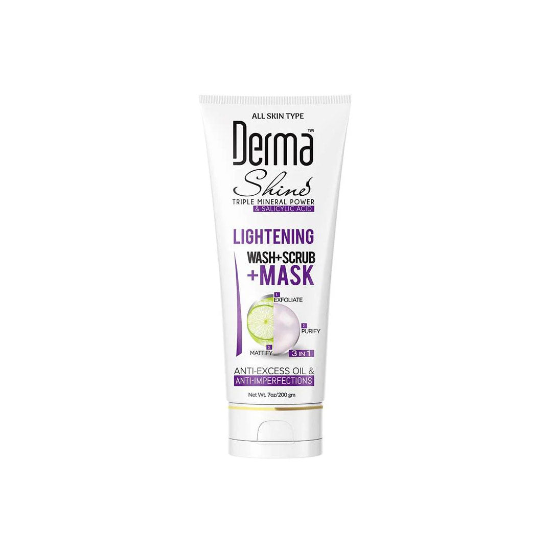 Derma Shine 3 In 1 Lightening Wash, Scrub & Mask 200g