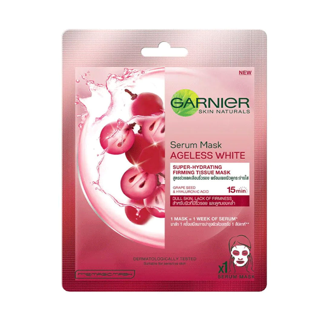 Garnier Ageless Grape Seeds Hyaluron White Serum Sheet Mask 28g