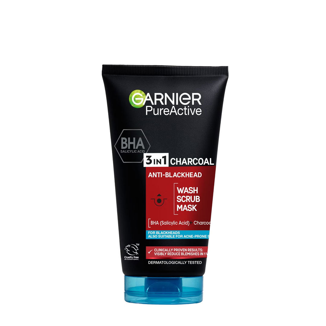 Garnier Pure Active 3In1 Charcoal Mask & Scrub 150ml