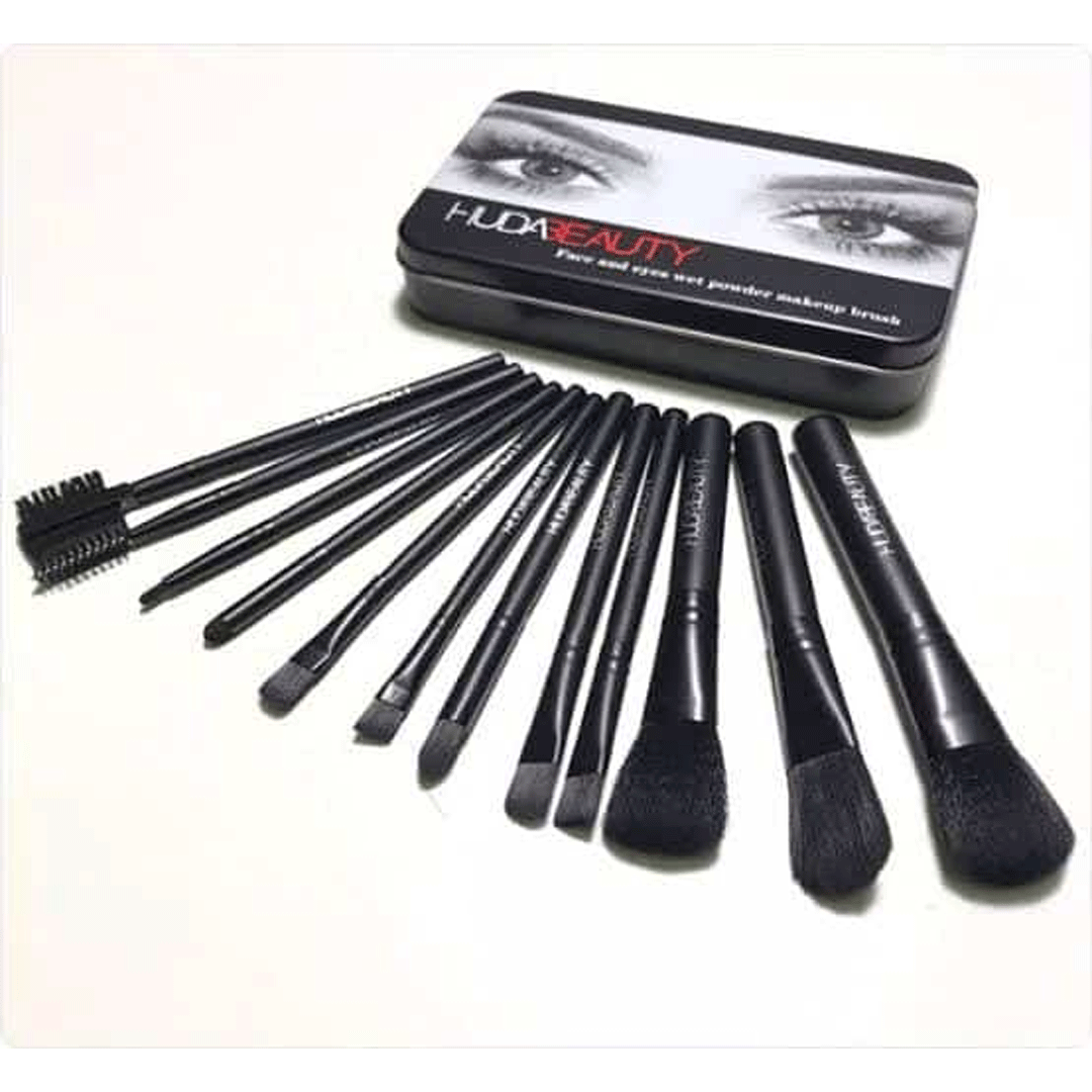 Huda Beauty Metal Brushes Set (Pack of 12)