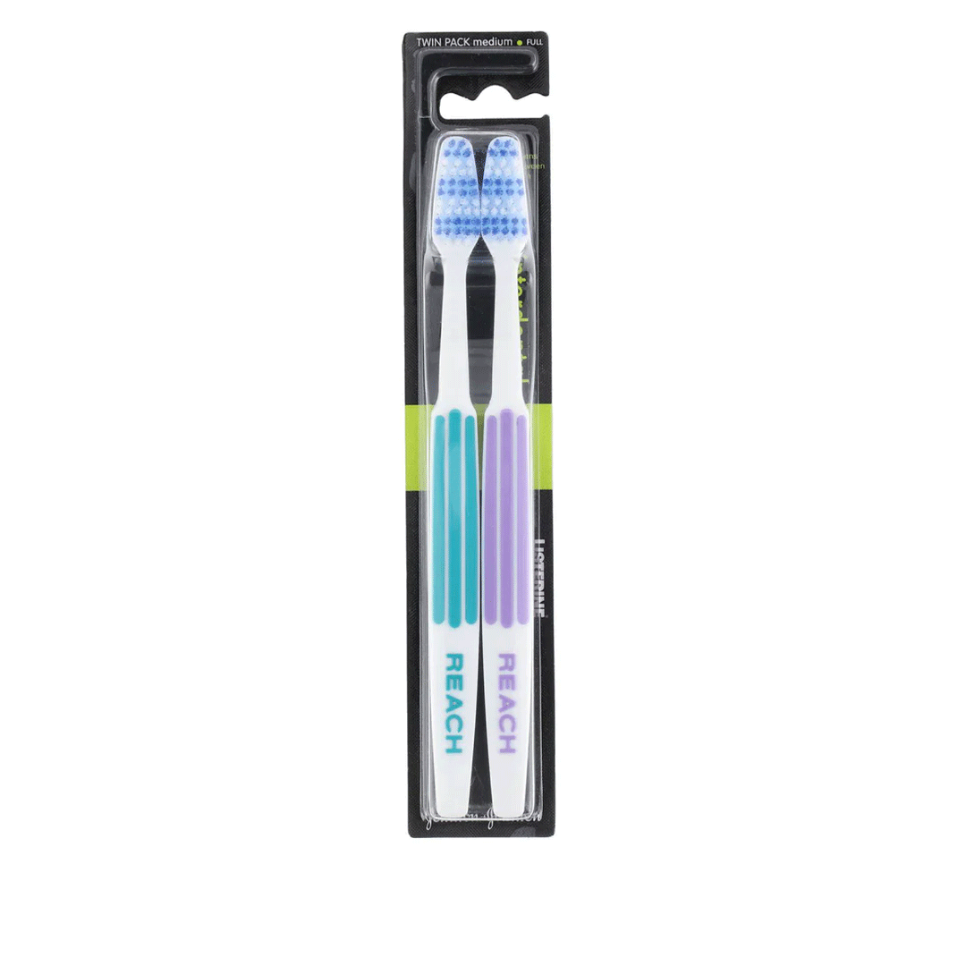 Listerine Medium Twin Pack Tooth Brush