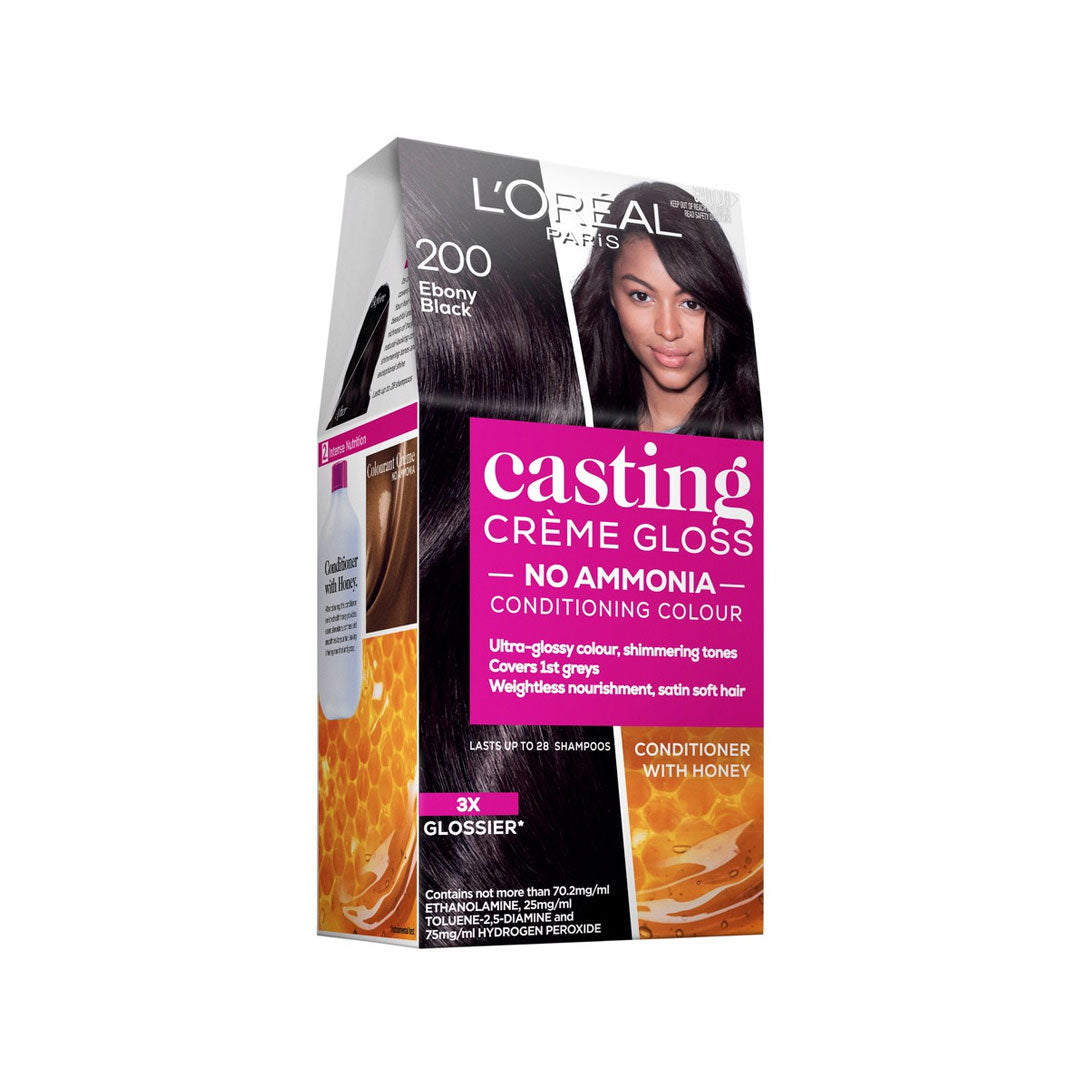 Loreal Casting Creme Hair Gloss 72ml+48ml - 200 Ebony Black