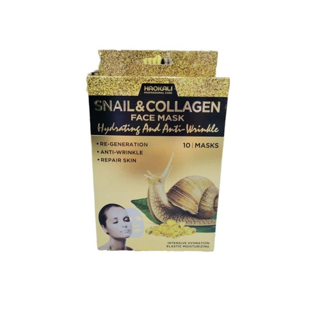 Haokali HA3031 Snail & Collagen Face Mask 10 PCS 30ml