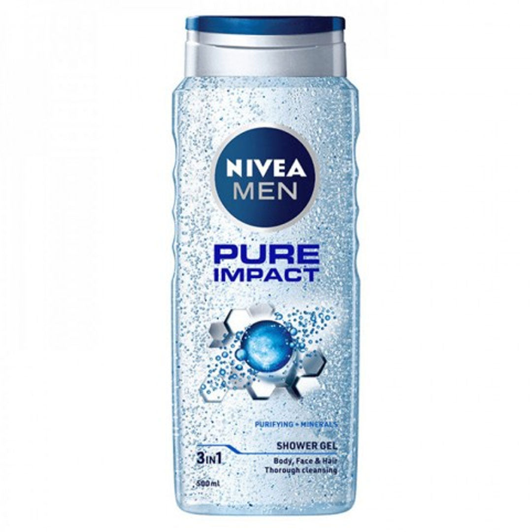 Nivea Men 3 In 1 Pure Impact Shower Gel 500ml