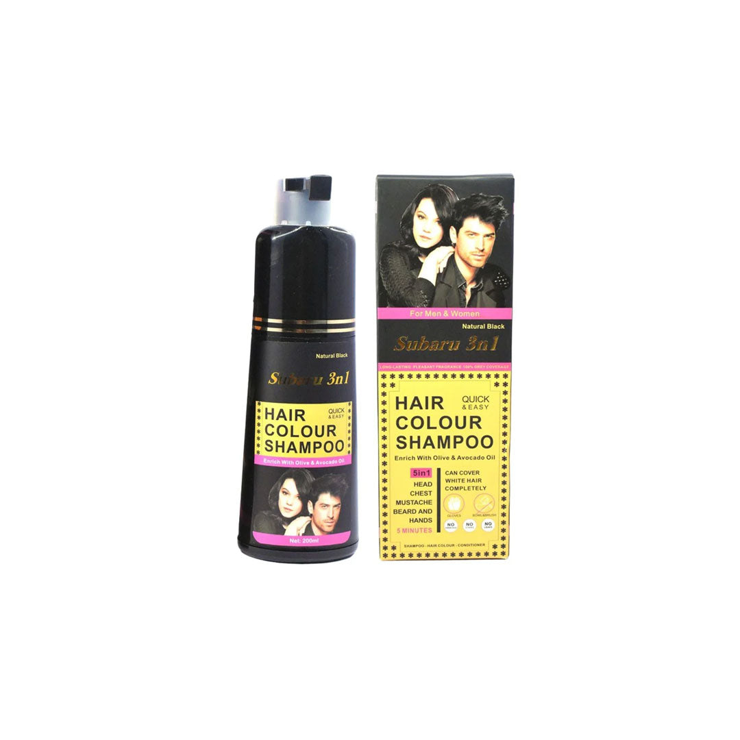 Subaru 3In1 Natural Black Hair Color Shampoo 200ml