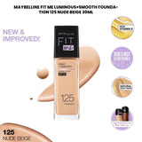 Maybelline Fit Me Luminous+Smooth Foundation 125 Nude Beige 30ml