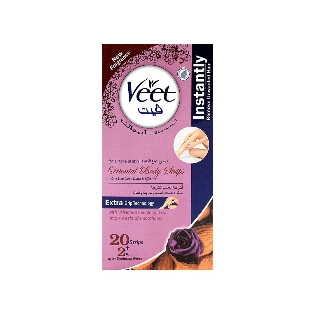 Veet Rose Velvet Wax Strips 20'S