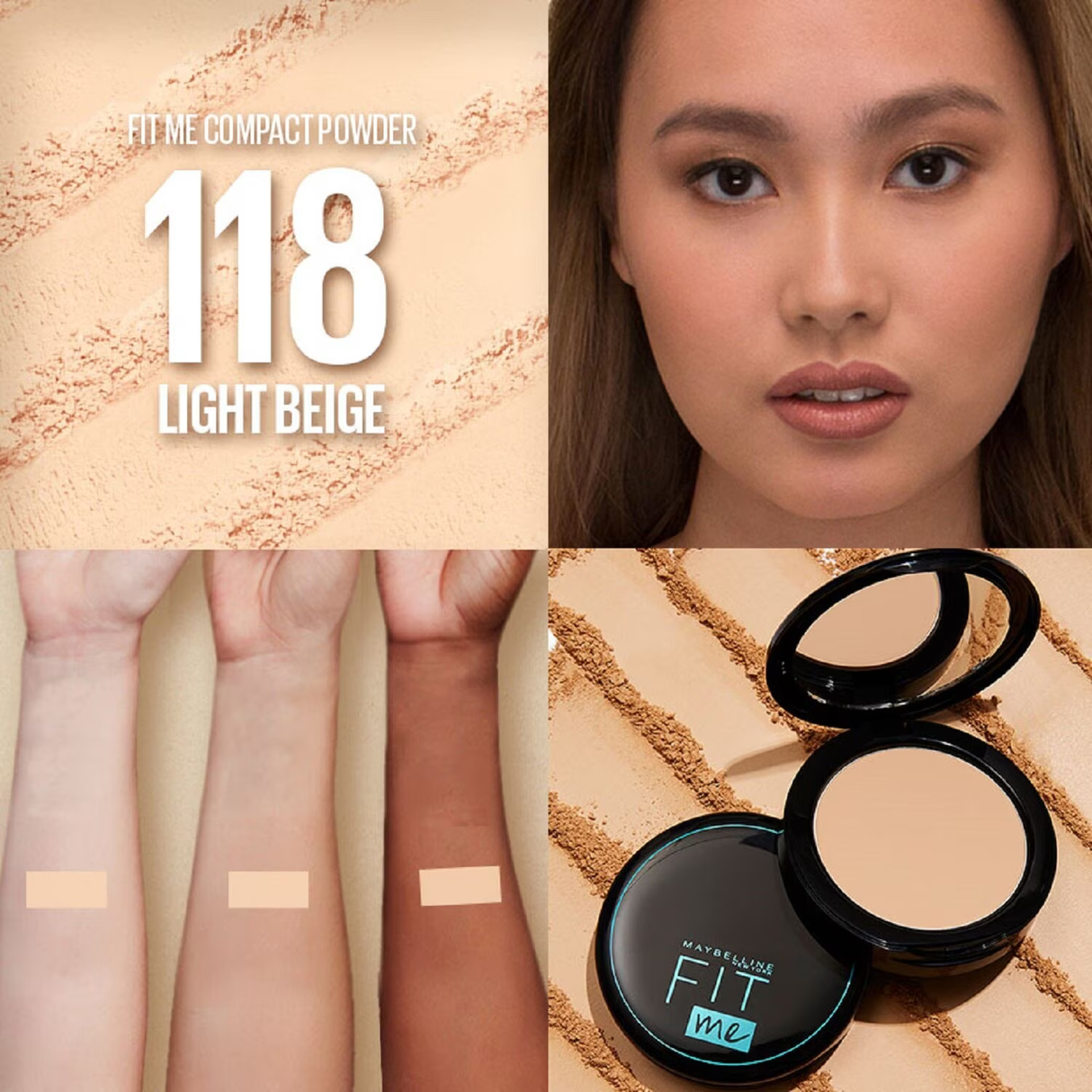 Maybelline Fit Me Matte & Poreless Compact Powder - 118 Light Beige