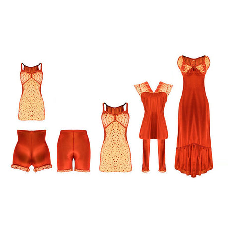 Belleza Lingerie Nighty Set (6 Pieces) - 44