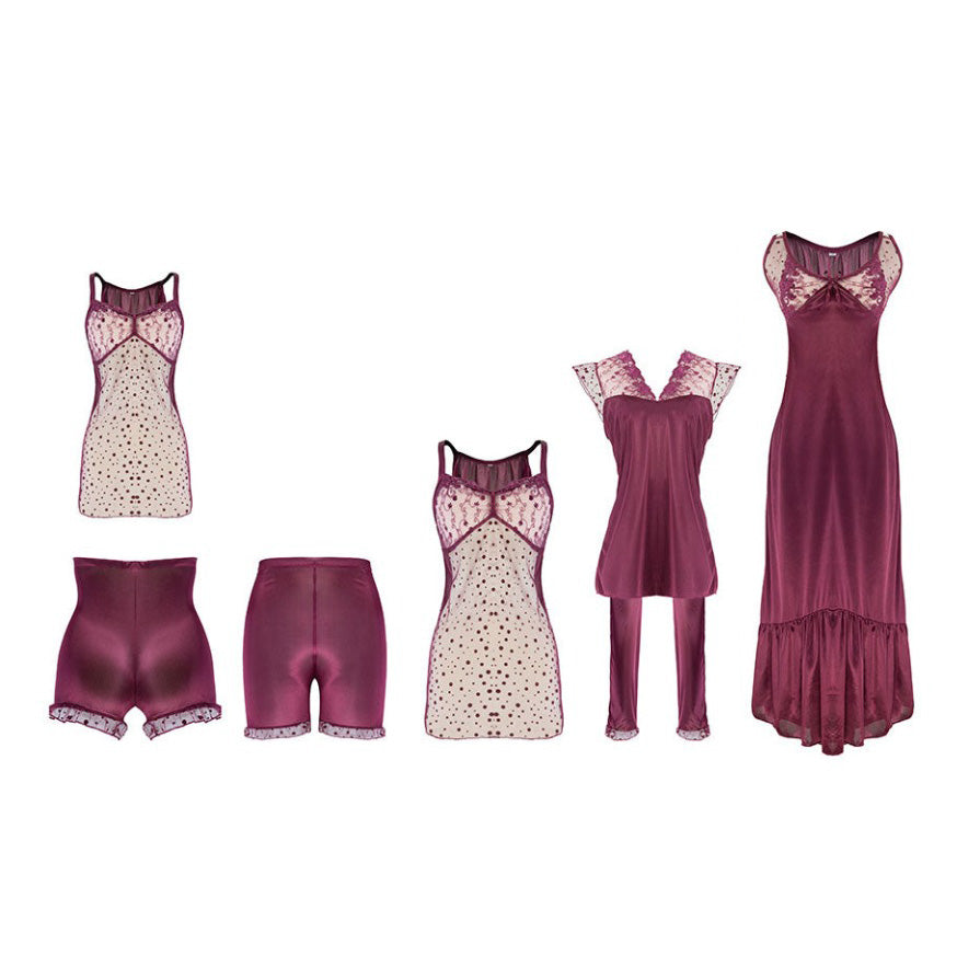 Belleza Lingerie Nighty Set (6 Pieces) - 44