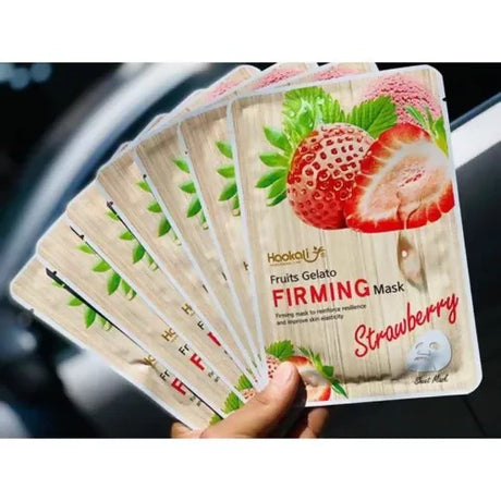 Haokali Strawberry Facial Sheet Mask 30ml (Pack of 10)