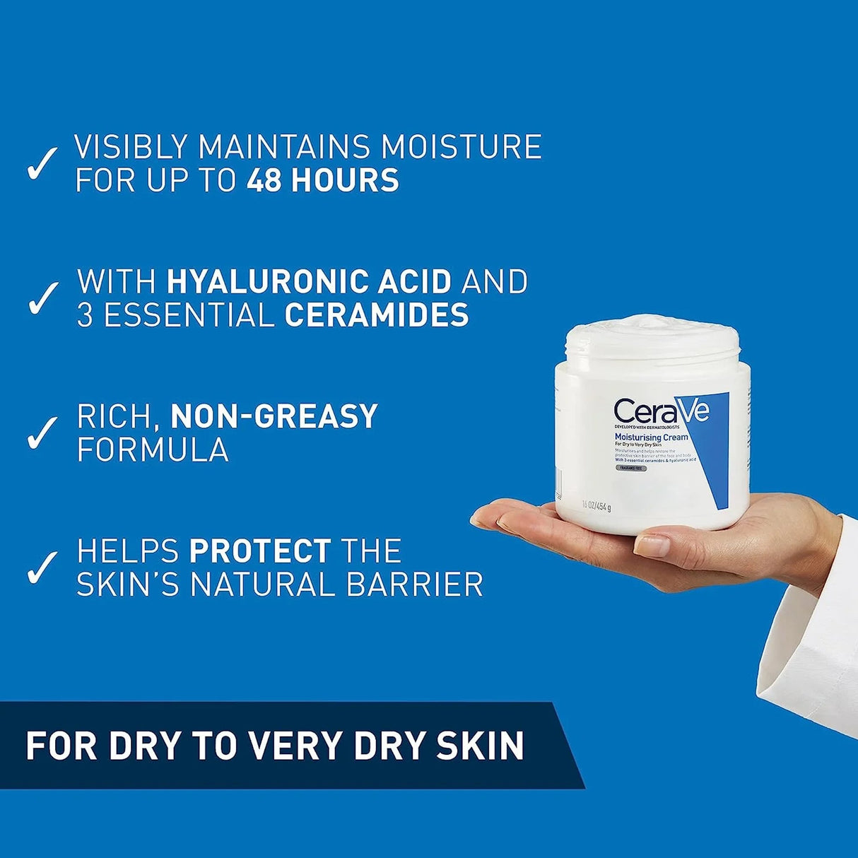 Cerave Moisturising Cream Dry To Very Dry Skin 454g