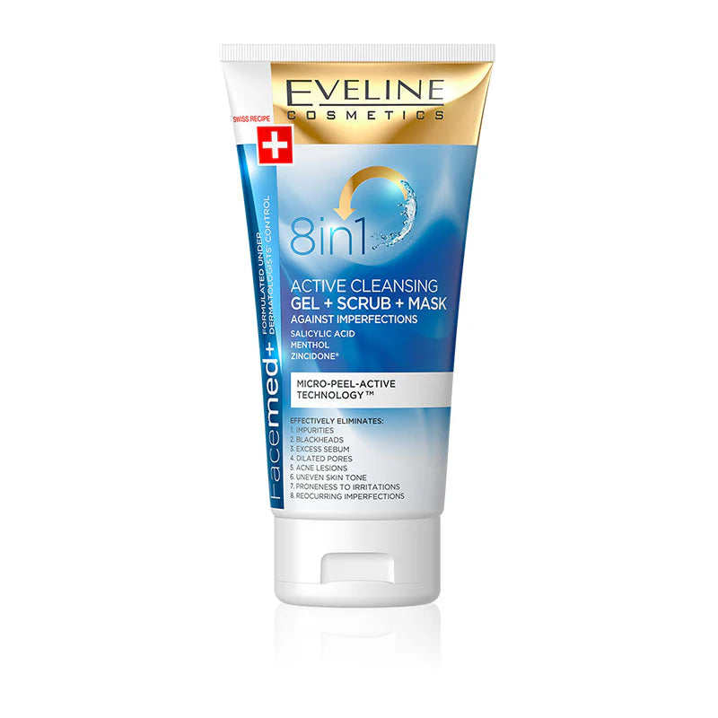 Eveline Facemed Active Cleansing Gel & Scrub 150ml