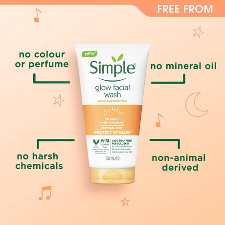 Simple Express Glow Clay Polish Face Wash 150ml