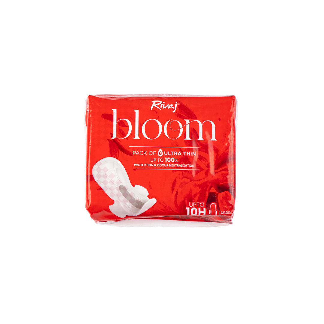 Rivaj Ultra Thin Bloom Sanitary Pads (Large) 8 PCS