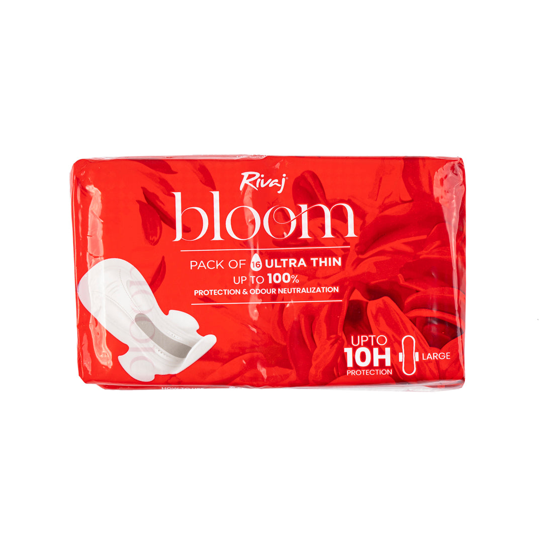 Rivaj Ultra Thin Bloom Sanitary Pads (Large) 16 PCS