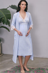 2 Pieces Nursing Nighty Gown Set - (MAN5508) RIOS