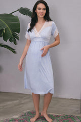 2 Pieces Nursing Nighty Gown Set - (MAN5508) RIOS