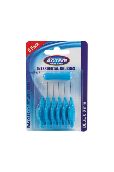 Active Blue 0.6mm Interdental Brush (Pack of 6) RIOS