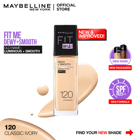 Fit Me Dewy + Smooth Liquid Foundation SPF 23 - 120 Classic Ivory 30ml RIOS