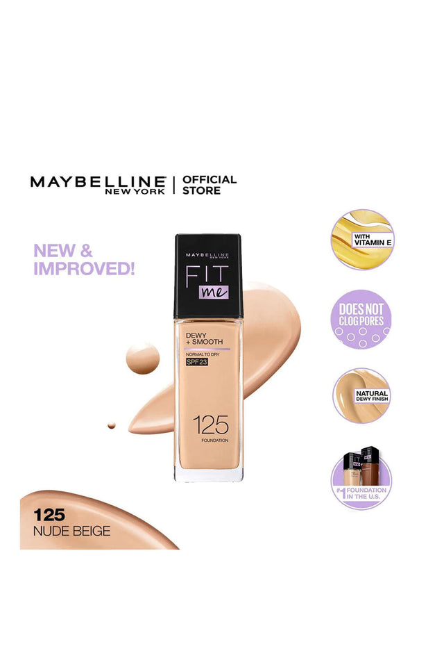 Fit Me Dewy + Smooth Liquid Foundation SPF 23 - 125 Nude Beige 30ml RIOS