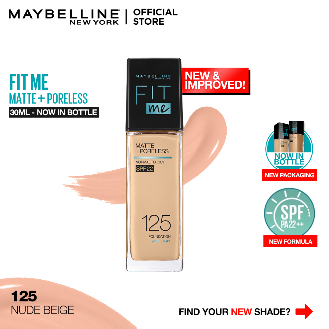 Fit Me Matte + Poreless Liquid Foundation SPF 22 - 125 Nude Beige 30ml RIOS