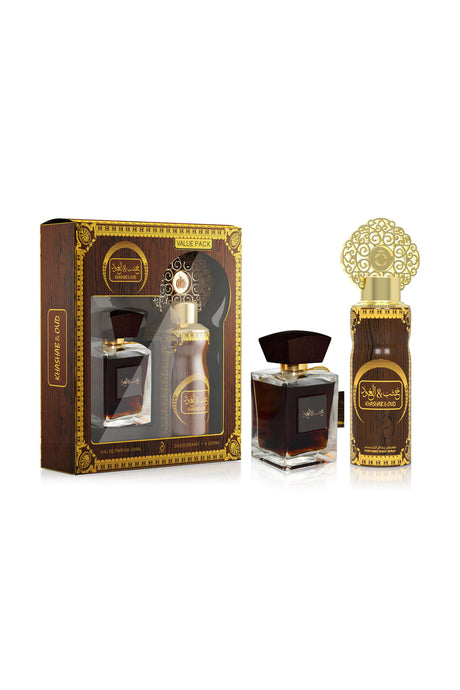 Khashab & Oud Brown EDP Perfume 100ml With Body Spray 200ml RIOS