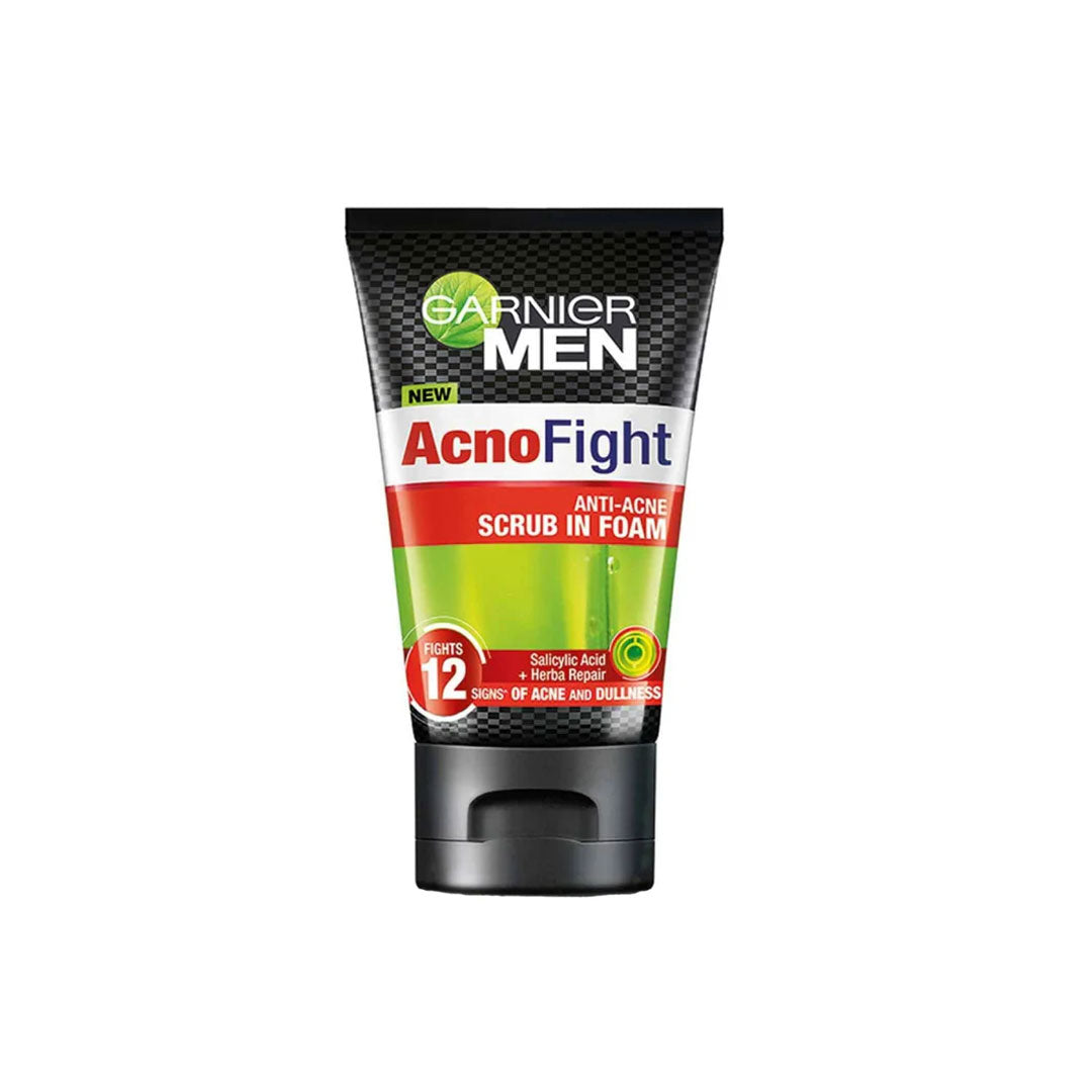 Garnier Men Acno Fight Facial in Foam Scrub 100ml