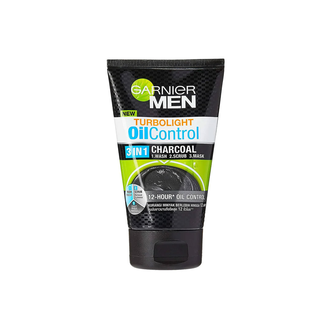 Garnier Men TurboLight Oil Control Charcoal Cooling Face Wash 100ml